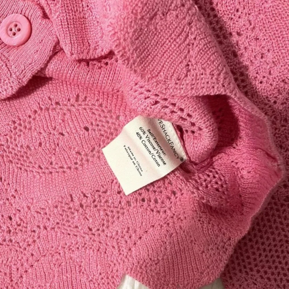 LOVESHACKFANCY Muriel Crop Cardigan STRAWBERRY BUBBLEGUM